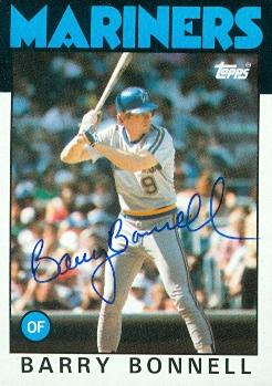 81854 Barry Bonnell Autographed Baseball Card Seattle Mariners 1986 Topps No .119