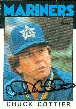 81931 Chuck Cottier Autographed Baseball Card Seattle Mariners 1986 Topps No .141