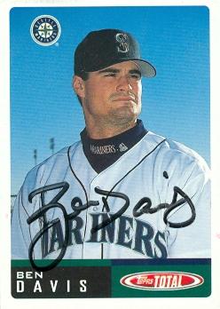 81932 Ben Davis Autographed Baseball Card Seattle Mariners 2002 Topps Total No .184