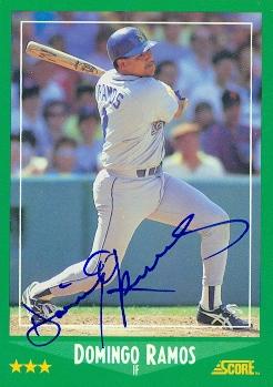 82163 Domingo Ramos Autographed Baseball Card Seattle Mariners 1988 Score No .362