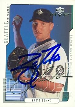 82168 Brett Tomko Autographed Baseball Card Seattle Mariners 2000 Upper Deck Mvp No .102