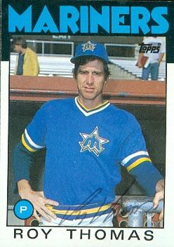 82171 Roy Thomas Autographed Baseball Card Seattle Mariners 1986 Topps No .626