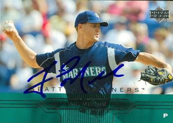 82210 Gil Meche Autographed Baseball Card Seattle Mariners 2005 Upper Deck No .404