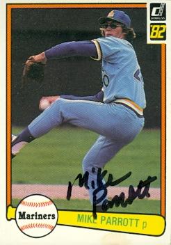 82212 Mike Parrott Autographed Baseball Card Seattle Mariners 1982 Donruss No .226