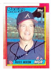 82378 Russ Nixon Autographed Baseball Card Atlanta Braves 1990 Topps No .171