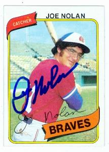82424 Joe Nolan Autographed Baseball Card Atlanta Braves 1980 Topps No .64