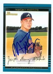 82457 Macay Mcbride Autographed Baseball Card Atlanta Braves 2002 Topps Bowman No .406