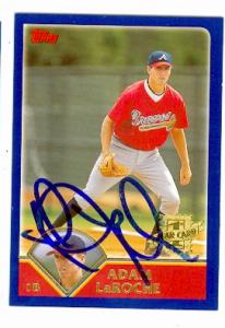 82577 Adam Laroche Autographed Baseball Card Atlanta Braves 2003 Topps No .294