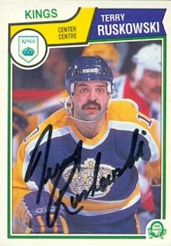 82877 Terry Ruskowski Autographed Hockey Card Los Angeles Kings 1983 O-Pee-Chee No .161