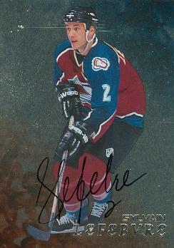 82878 Sylvain Lefebvre Autographed Hockey Card Colorado Avalanche 1998 Bap No .184