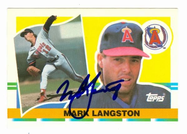 82971 Mark Langston Autographed Baseball Card California Angels 1990 Topps Big Baseball No .232