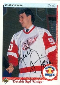 83408 Keith Primeau Autographed Hockey Card Detroit Red Wings 1991 Upper Deck No .354