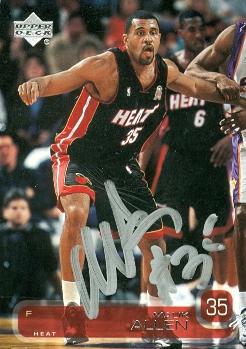 84722 Malik Allen Autographed Basketball Card Miami Heat 2003 Upper Deck No .295