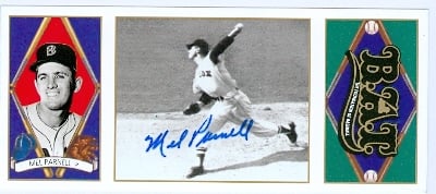 85245 Mel Parnell Autographed Baseball Card Boston Red Sox 1993 Upper Deck All Time Heroes No .104