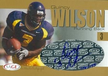 86489 Quincy Wilson Autographed Football Card West Virginia 2004 Sage Rookie Gold No .A45