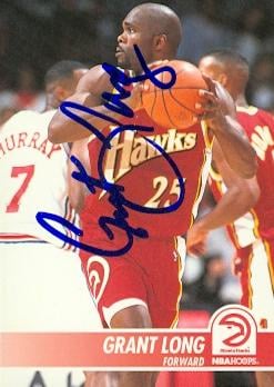 86980 Grant Long Autographed Basketball Card Atlanta Hawks 1995 Hoops No .303