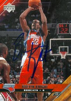 86984 Brevin Knight Autographed Basketball Card Charlotte Bobcats 2005 Upper Deck No .18