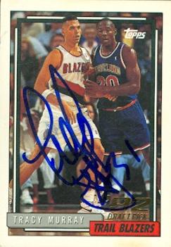 87028 Tracy Murray Autographed Basketball Card Portland Trail Blazers 1993 Topps No .279