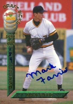 88237 Mark Farris Autographed Baseball Card Minor League 1994 Signature Rookies No .11