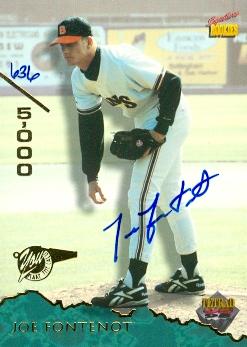88242 Joe Fontenot Autographed Baseball Card Minor League 1995 Signature Rookies No .59
