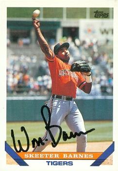 88695 Skeeter Barnes Autographed Baseball Card Detroit Tigers 1993 Topps No. 26