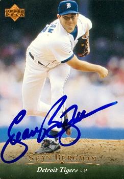 88699 Sean Bergman Autographed Baseball Card Detroit Tigers 1995 Upper Deck No. 189