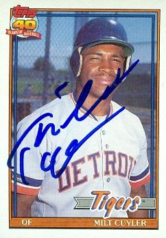 88701 Milt Cuyler Autographed Baseball Card Detroit Tigers 1991 Topps Rookie No. 684