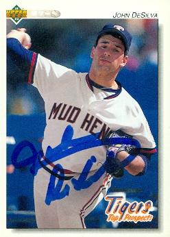 88705 John Desilva Autographed Baseball Card Detroit Tigers 1992 Upper Deck Rookie No. 137