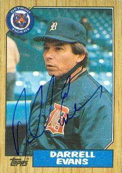 88706 Darrell Evans Autographed Baseball Card Detroit Tigers 1987 Topps No. 265