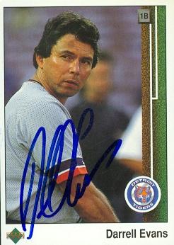 88707 Darrell Evans Autographed Baseball Card Detroit Tigers 1989 Upper Deck No. 394