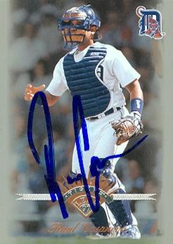 88711 Raul Casanova Autographed Baseball Card Detroit Tigers 1997 Leaf Rookie Year No. 53