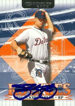 88712 Eric Eckenstahler Autographed Baseball Card Detroit Tigers 2002 Donruss The Rookies No. 86