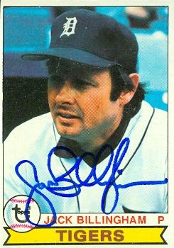 88715 Jack Billingham Autographed Baseball Card Detroit Tigers 1979 Topps No. 388