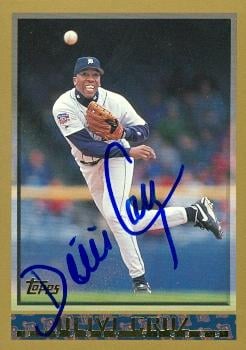 88717 Deivi Cruz Autographed Baseball Card Detroit Tigers 1998 Topps Rookie Year No. 97