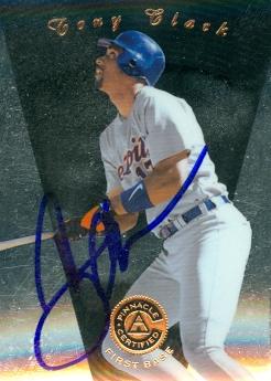 88724 Tony Clark Autographed Baseball Card Detroit Tigers 1997 Pinnacle Certified No. 18