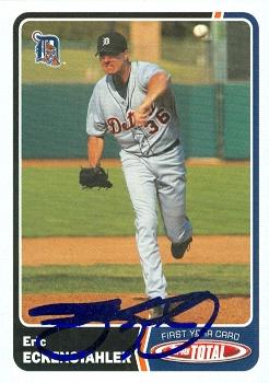 88752 Eric Eckenstahler Autographed Baseball Card Detroit Tigers 2003 Topps Total Rookie No. 931