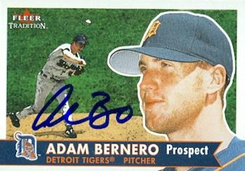 88778 Adam Bernero Autographed Baseball Card Detroit Tigers 2001 Fleer Tradition Rookie No. 364