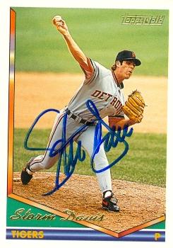 88783 Storm Davis Autographed Baseball Card Detroit Tigers 1994 Topps Gold No. 682