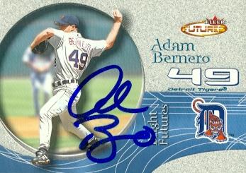 88810 Adam Bernero Autographed Baseball Card Detroit Tigers 2001 Fleer Futures Rookie No. 188