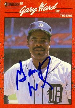 88814 Gary Ward Autographed Baseball Card Detroit Tigers 1990 Donruss No. 621