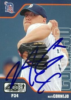 88815 Nate Cornejo Autographed Baseball Card Detroit Tigers 2002 Upper Deck Fortyman No. 347