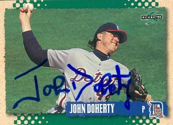 88820 John Doherty Autographed Baseball Card Detroit Tigers 1995 Score No. 231