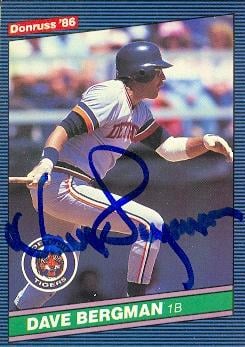 88825 Dave Bergman Autographed Baseball Card Detroit Tigers 1986 Donruss No. 471