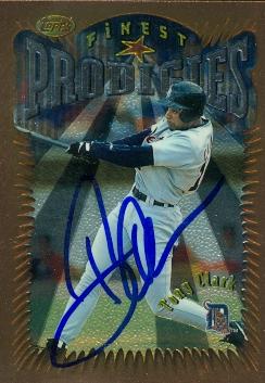 88827 Tony Clark Autographed Baseball Card Detroit Tigers 1996 Topps Finest Prodigies Rookie No. 356