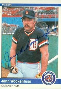 88858 Johnny Wockenfuss Autographed Baseball Card Detroit Tigers 1984 Fleer No. 95
