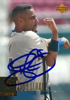 88861 Tony Clark Autographed Baseball Card Detroit Tigers 2000 Upper Deck No. 124