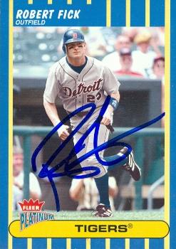 88866 Robert Fick Autographed Baseball Card Detroit Tigers 2003 Fleer Platinum No. 56