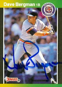 88868 Dave Bergman Autographed Baseball Card Detroit Tigers 1989 Donruss No. 389