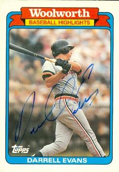 88869 Darrell Evans Autographed Baseball Card Detroit Tigers 1988 Topps Wolworth No. 3