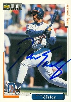 88885 Damion Easley Autographed Baseball Card Detroit Tigers 1998 Upper Deck No. 369